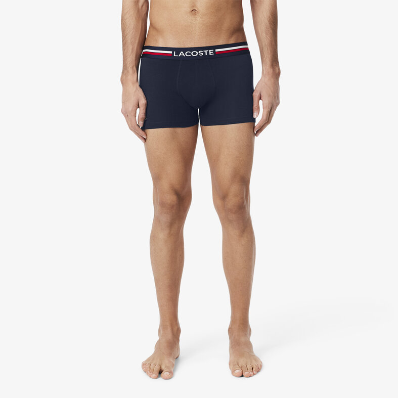 Lacoste Lacoste Heren Boxershorts Trunks 3-Pack Rood/Grijs/Navy Blauw