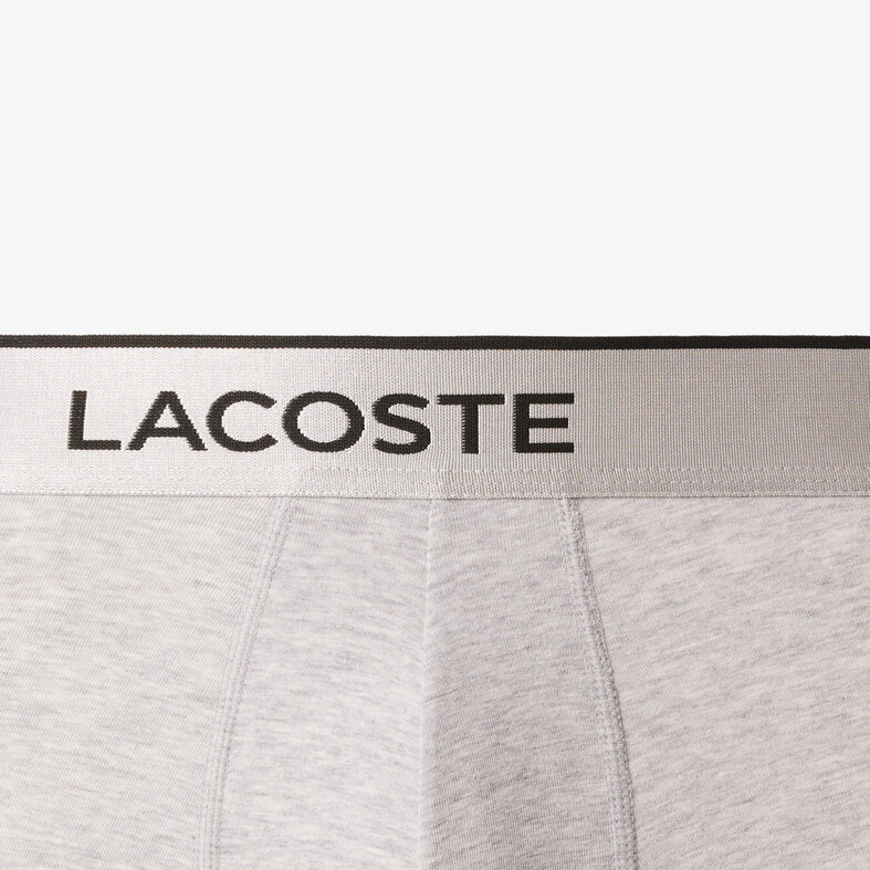 Lacoste Lacoste Heren Boxershorts Trunks 3-Pack Donkergroen/Zwart/Grijs