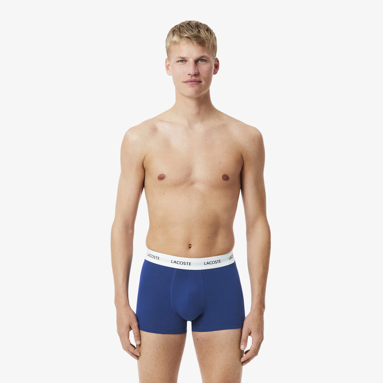 Lacoste Lacoste Heren Boxershorts Trunks 3-Pack Blauw/Lichtblauw/Navy Blauw