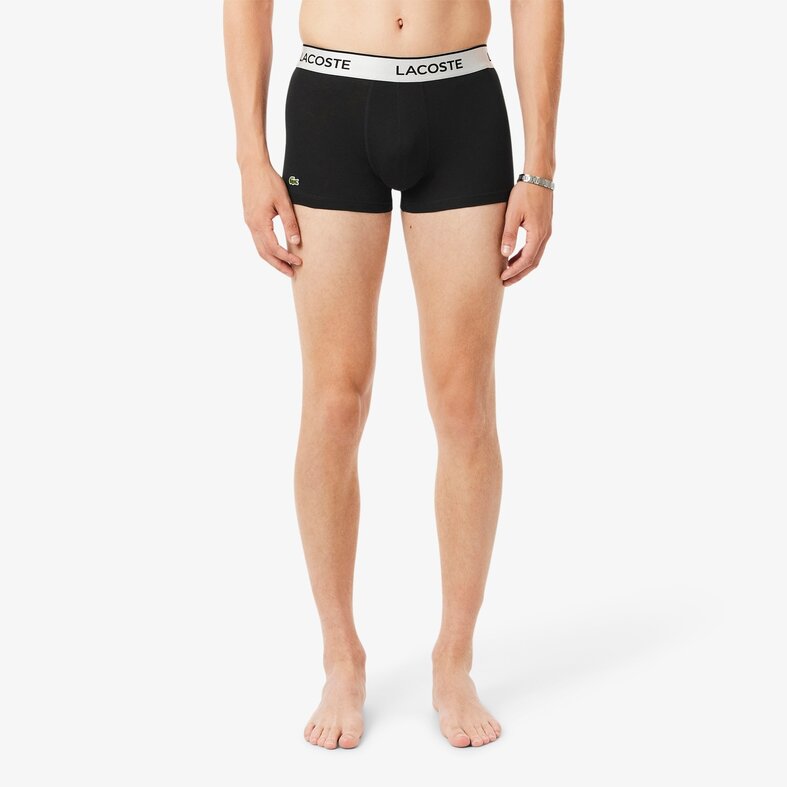 Lacoste Lacoste Heren Boxershorts Trunks 3-Pack Donkergroen/Zwart/Grijs