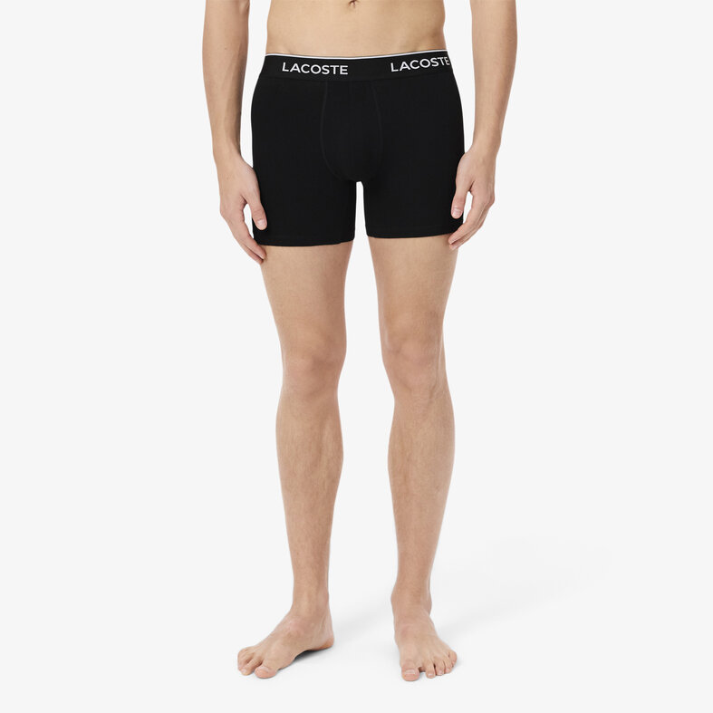 Lacoste Lacoste Men's Long-Pipe Boxer Briefs 3-Pack White/Grey/Black