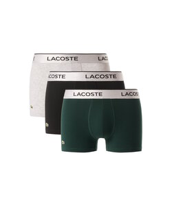 Lacoste Heren Boxershorts Trunks 3-Pack Donkergroen/Zwart/Grijs
