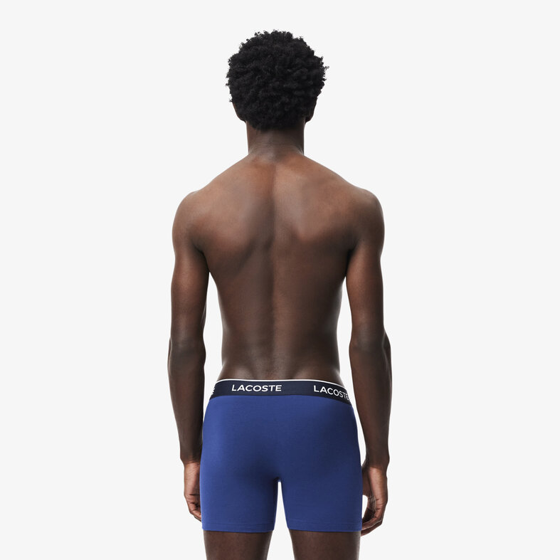 Lacoste Lacoste Heren Boxershorts Met Lange Pijp Boxer Briefs 3-Pack Blauw/Rood/Navy Blauw