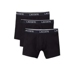 Lacoste Men's Long-Pipe Boxer Briefs 3-Pack Black
