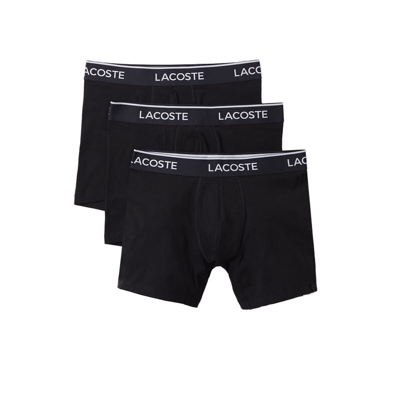Lacoste Lacoste Heren Boxershorts Met Lange Pijp Boxer Briefs 3-Pack Zwart