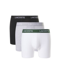 Lacoste Men's Long-Pipe Boxer Briefs 3-Pack White/Gray/Black