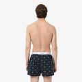 Lacoste Lacoste Heren Wijde Boxershorts Katoen Geruit/Effen 3-Pack Donkergroen/Navy Blauw
