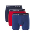 Lacoste Lacoste Men's Long-Pipe Boxer Briefs 3-Pack Blue/Red/Navy Blue
