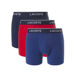 Lacoste Heren Boxershorts Met Lange Pijp Boxer Briefs 3-Pack Blauw/Rood/Navy Blauw