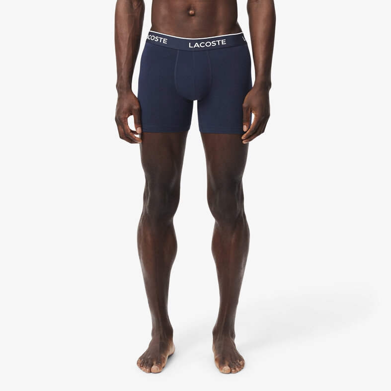 Lacoste Lacoste Heren Boxershorts Met Lange Pijp Boxer Briefs 3-Pack Blauw/Rood/Navy Blauw