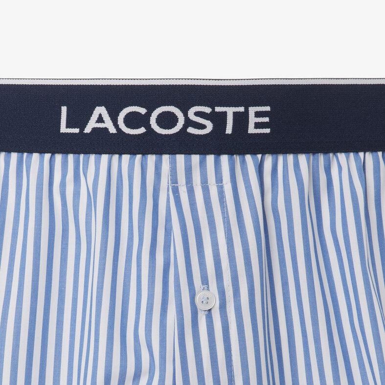 Lacoste Lacoste Men's Wide Boxer Shorts Cotton Striped/Plain 3-Pack Blue/Navy Blue