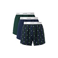 Lacoste Lacoste Heren Wijde Boxershorts Katoen Geruit/Effen 3-Pack Donkergroen/Navy Blauw