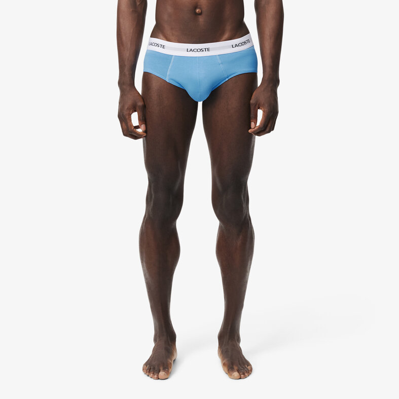 Lacoste Lacoste Heren Slips Casual Briefs 3-Pack Blauw/Lichtblauw/Navy Blauw