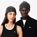 Lacoste Lacoste Beanie Geribbelde Dames Heren Muts Wol Grijs