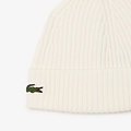 Lacoste Lacoste Beanie Ribbed Ladies Men's Hat Wool White