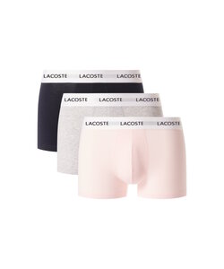 Lacoste Men's Boxer Shorts Trunks 3-Pack Light Pink/Grey/Navy Blue