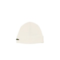 Lacoste Lacoste Beanie Geribbelde Dames Heren Muts Wol Wit