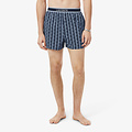 Lacoste Lacoste Men's Wide Boxer Shorts Cotton Monogram Print/Even 3-Pack Navy Blue/Light Blue