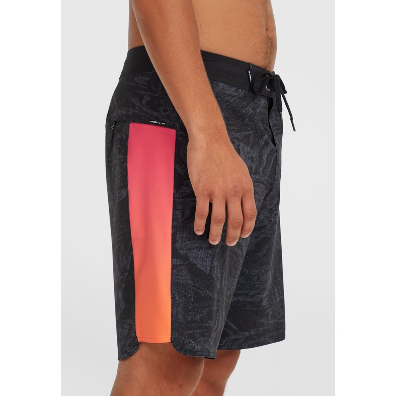 O'Neill O'Neill Heren Boardshort Lang Zwemshort Hyperfreak Tech Panel 19'' Zwart/Roze/Oranje