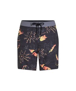 O'Neill Men's Boardshort Long Swim Short Hyperfreak Mysto Scallop 19" Black Palm Print