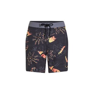 O'Neill Men's Boardshort Long Swim Short Hyperfreak Mysto Scallop 19" Black Palm Print