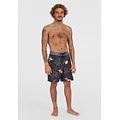 O'Neill O'Neill Men's Boardshort Long Swim Short Hyperfreak Mysto Scallop 19" Black Palm Print