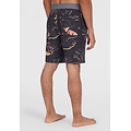 O'Neill O'Neill Men's Boardshort Long Swim Short Hyperfreak Mysto Scallop 19" Black Palm Print
