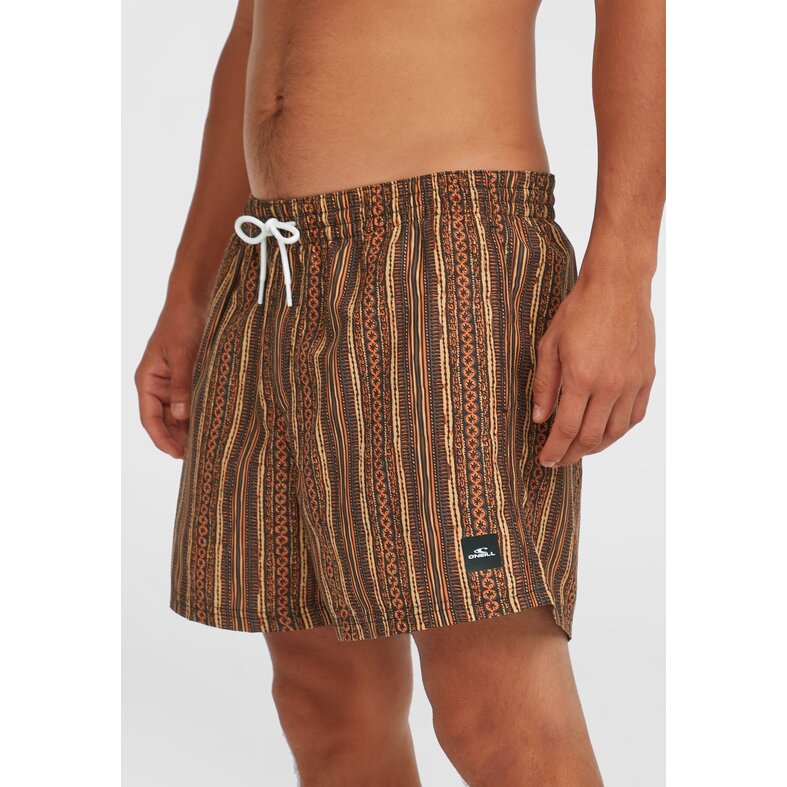 O'Neill O'Neill Heren Zwemshort CALI PRINT 15" Bruin/Oranje Gestreept