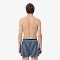 Lacoste Lacoste Heren Wijde Boxershorts Katoen Monogramprint/Effen 3-Pack Navy Blauw/Lichtblauw