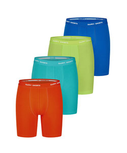 Happy Shorts Men's Long-Sleeve Boxer Briefs 4-Pack Neon Green/Blue/Lime/Orange
