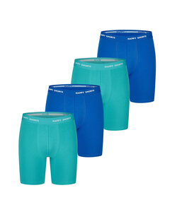 Happy Shorts Heren Boxershorts Met Lange Pijpen Boxer Briefs 4-Pack Neon Groen/Blauw