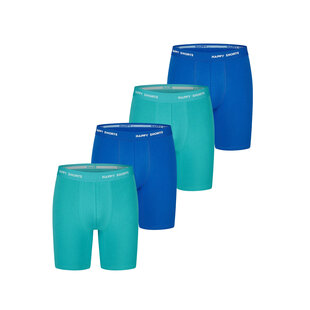 Happy Shorts Heren Boxershorts Met Lange Pijpen Boxer Briefs 4-Pack Neon Groen/Blauw