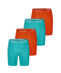 Happy Shorts Heren Boxershorts Met Lange Pijpen Boxer Briefs 4-Pack Neon Groen/Oranje