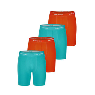 Happy Shorts Men's Long-Sleeve Boxer Briefs 4-Pack Neon Green/Orange