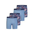 Happy Shorts Happy Shorts Heren Boxershorts Met Lange Pijpen Boxer Briefs 4-Pack Hawaii Gebloemd/Blauw
