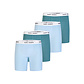 Happy Shorts Happy Shorts Heren Boxershorts Met Lange Pijpen Boxer Briefs 4-Pack Lichtblauw/Groen