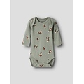 Name It Name It Jongens Kinder Bodysuit NBMBODY 3-Pack Effen Grijs/Beige/Groen Vosprint