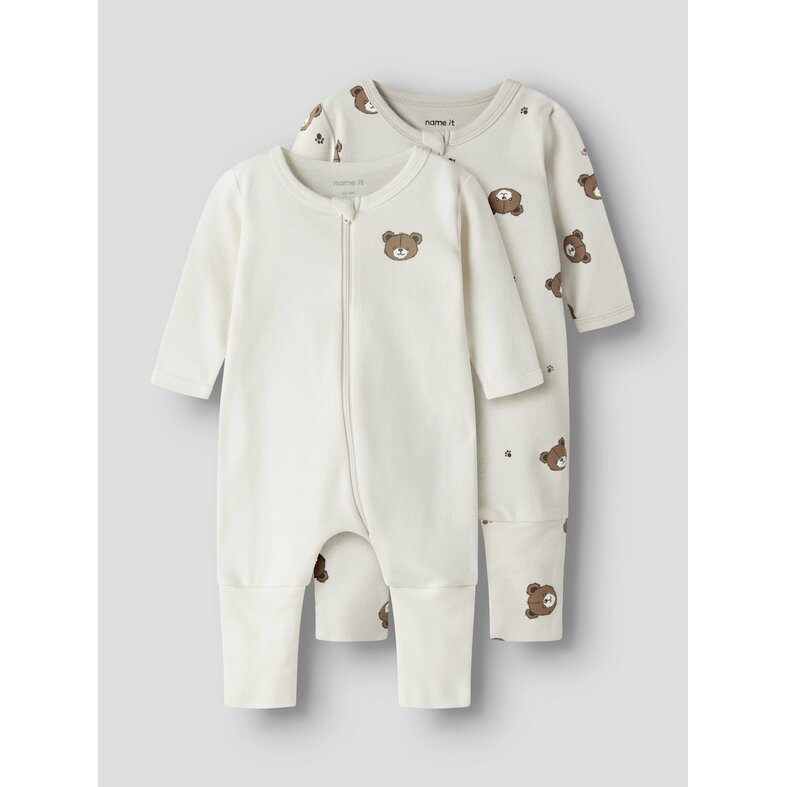 Name It Name It Unisex Children's Bodysuit NBNNIGHTSUIT 2-Pack Bear Print
