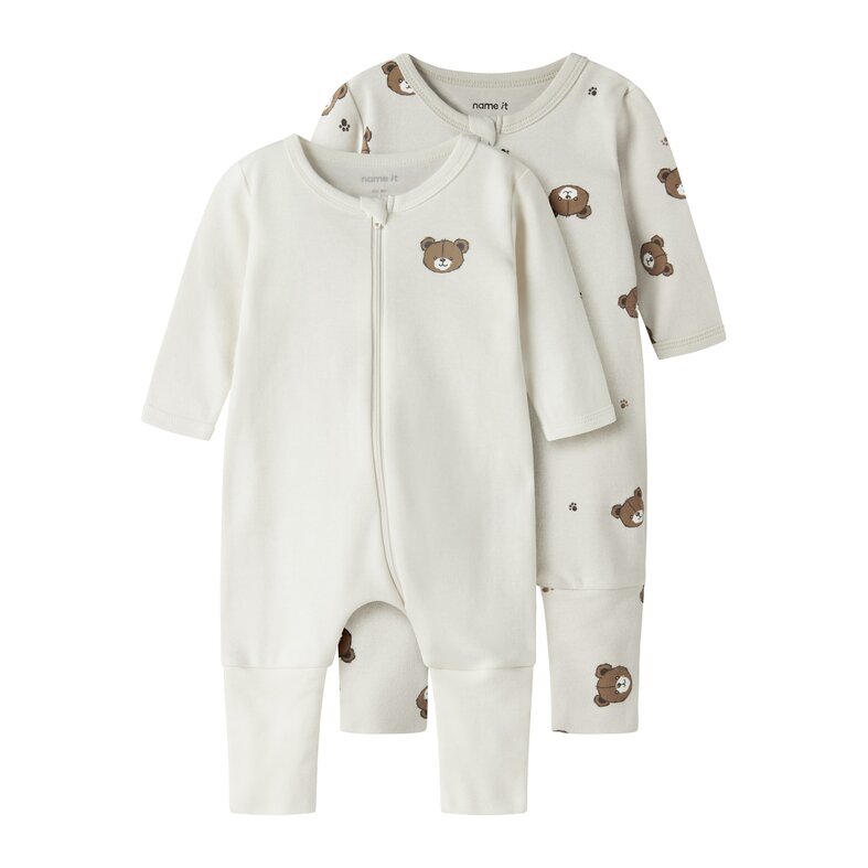 Name It Name It Unisex Children's Bodysuit NBNNIGHTSUIT 2-Pack Bear Print