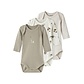 Name It Name It Unisex Kinder Bodysuit NBNBODY 3-Pack Beige/Wit Dierenprint