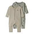 Name It Name It Boys' Bodysuit NBMNIGHTSUIT 2-Pack Beige/Green Fox Print