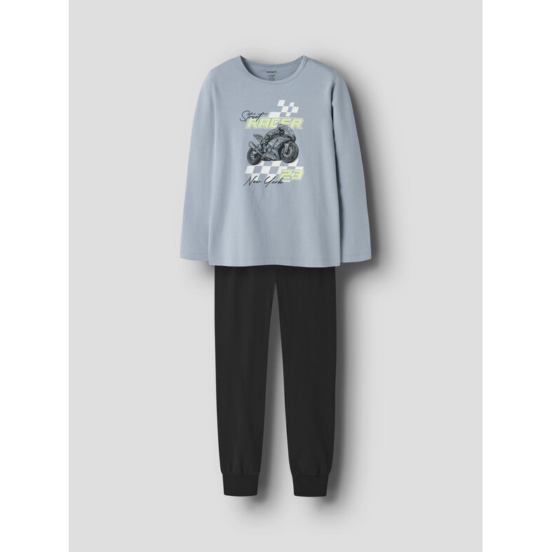 Name It Name It Jongens Pyjama Set NKMNIGHTSET Lichtblauw/Zwart