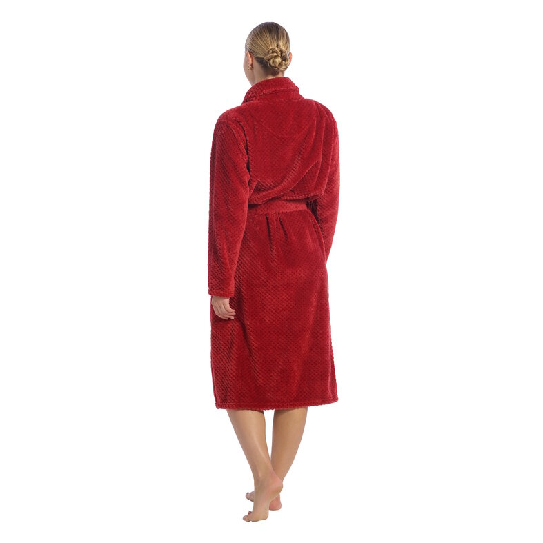 Ten Cate Ten Cate Ladies Bathrobe Fleece Plain Red