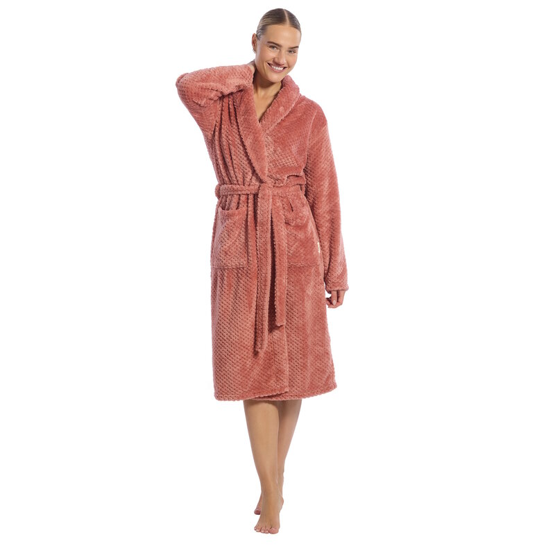 Ten Cate Ten Cate Dames Badjas Fleece Effen Roze