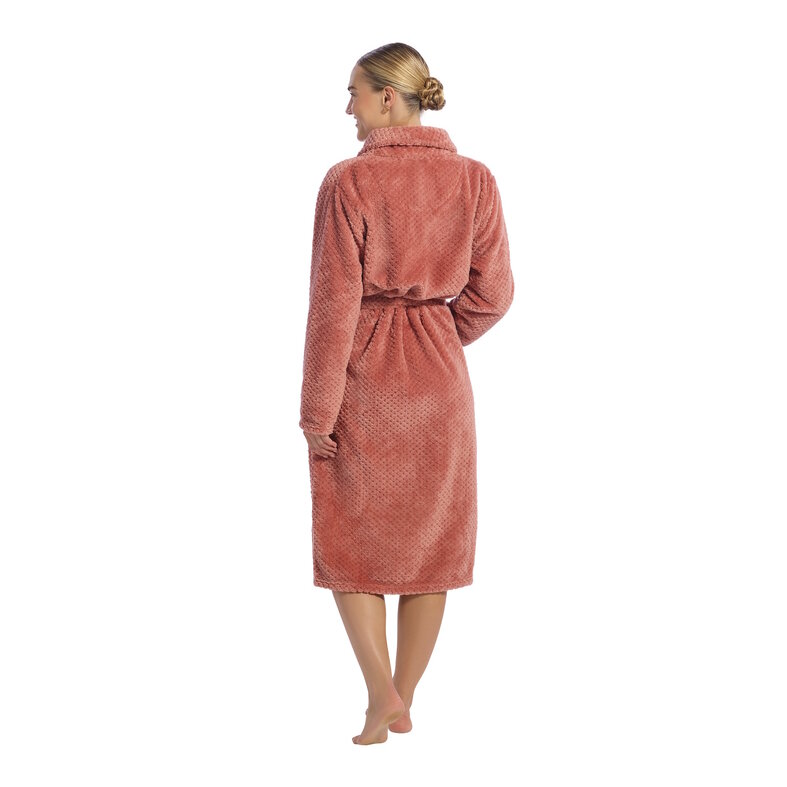 Ten Cate Ten Cate Dames Badjas Fleece Effen Roze