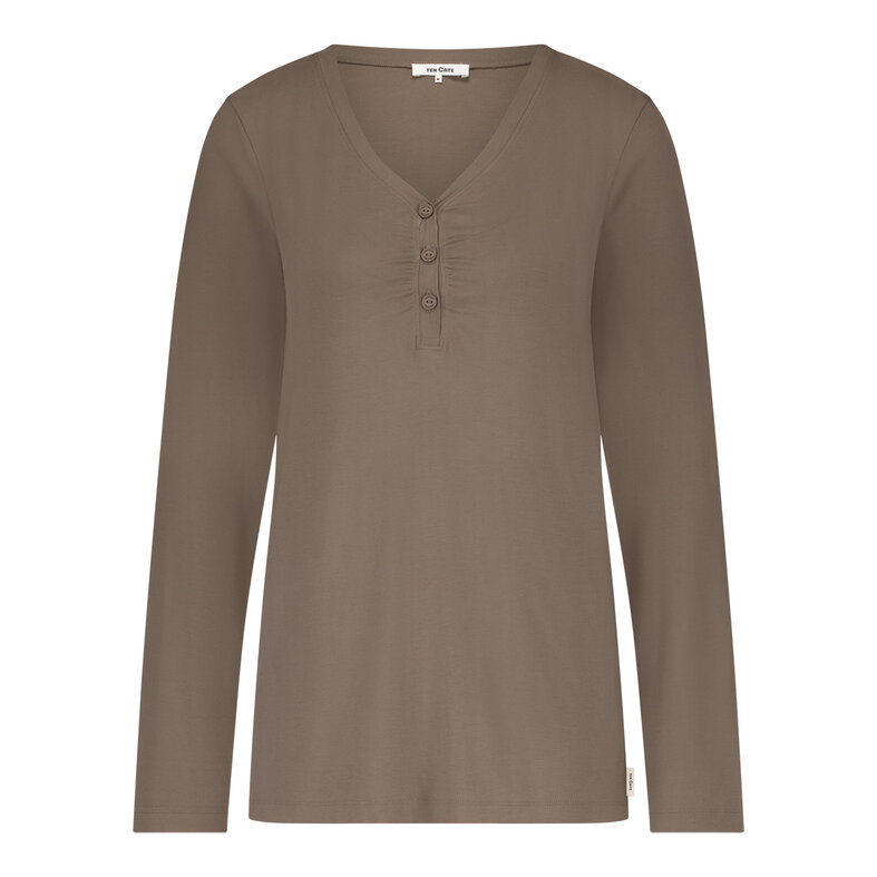 Ten Cate Ten Cate Dames Pyjama Set Lange Mouw Bruin Dierenprint