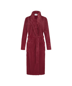 Ten Cate Dames Badjas Fleece Effen Rood