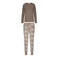 Ten Cate Ten Cate Dames Pyjama Set Lange Mouw Bruin Dierenprint
