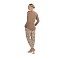 Ten Cate Ten Cate Ladies Pyjama Set Long Sleeve Brown Animal Print