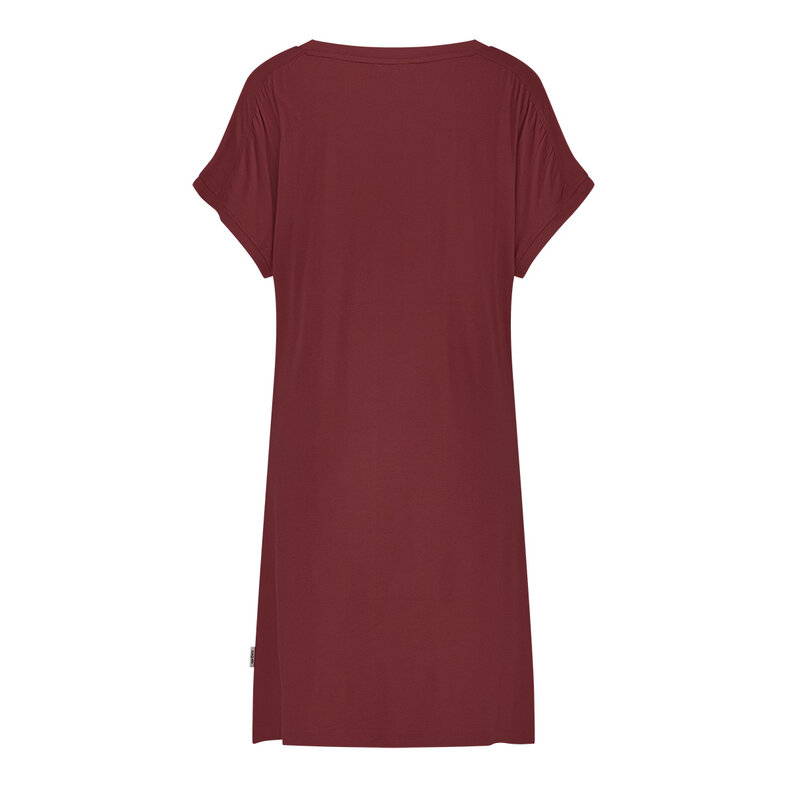 Ten Cate Ten Cate Dames Nachthemd Korte Mouw Effen Rood